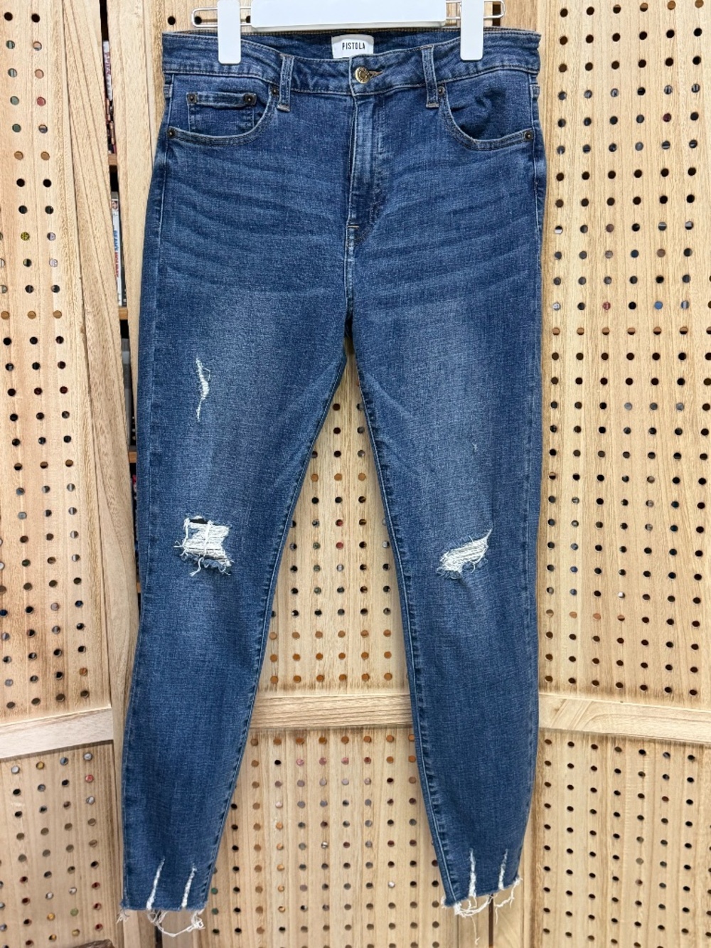 Pistola Denim Size 30 High Rise Distressed Skinny Jeans Raw Hem